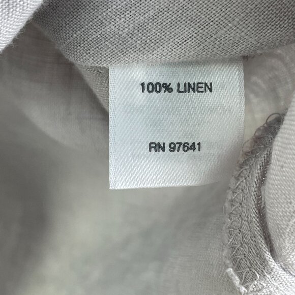 J Jill Womens Plus 1X Love Linen Button Up Shirt Gray Long Sleeve Top - Picture 5 of 9